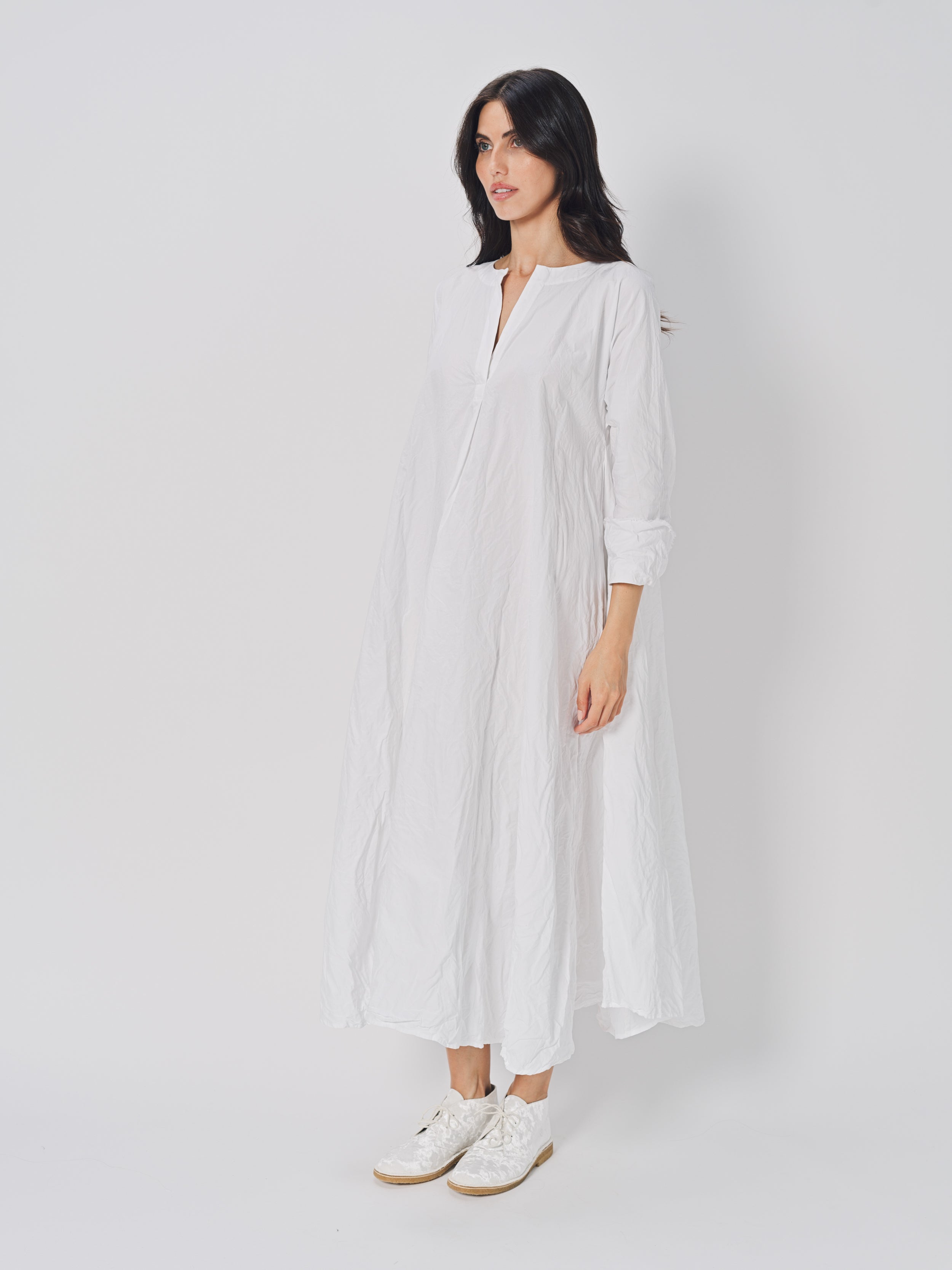 Daniela Gregis Spicchi Mezza Luna Lavato Dress Bianco / One size