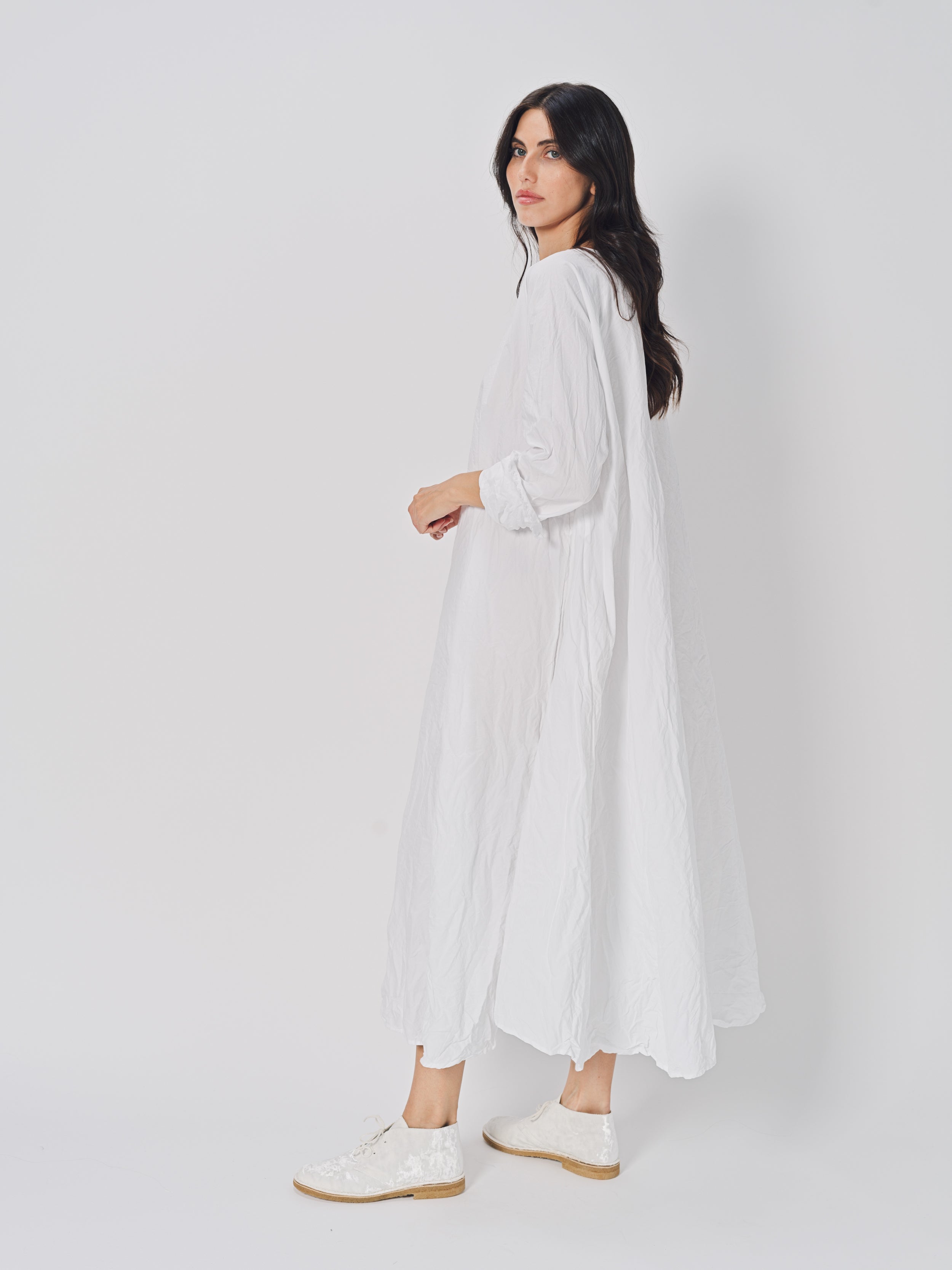 Daniela Gregis Spicchi Mezza Luna Lavato Dress Bianco / One size