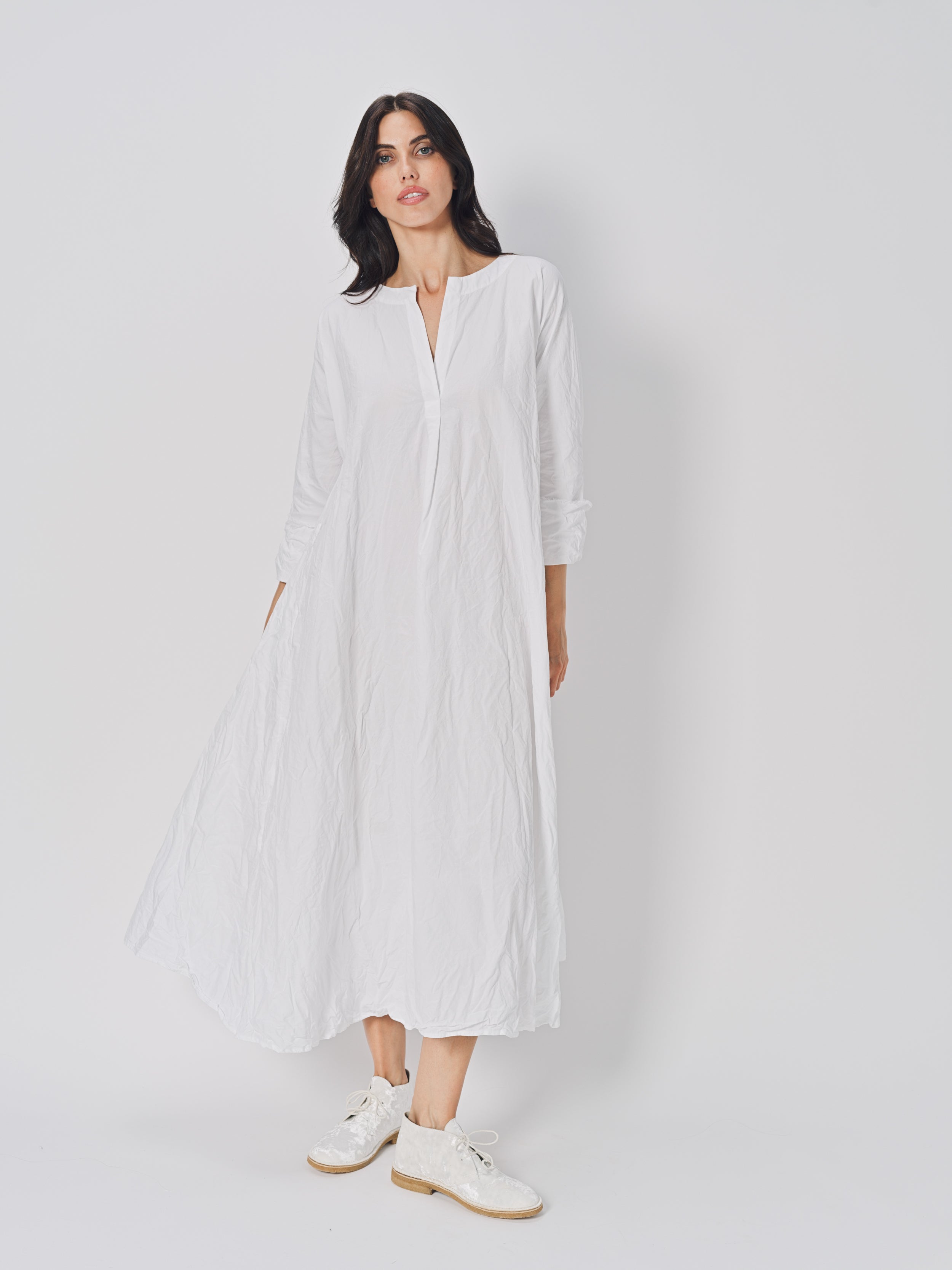 Daniela Gregis Spicchi Mezza Luna Lavato Dress Bianco / One size
