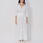Daniela Gregis Spicchi Colletto Lavato Dress Bianco / One size