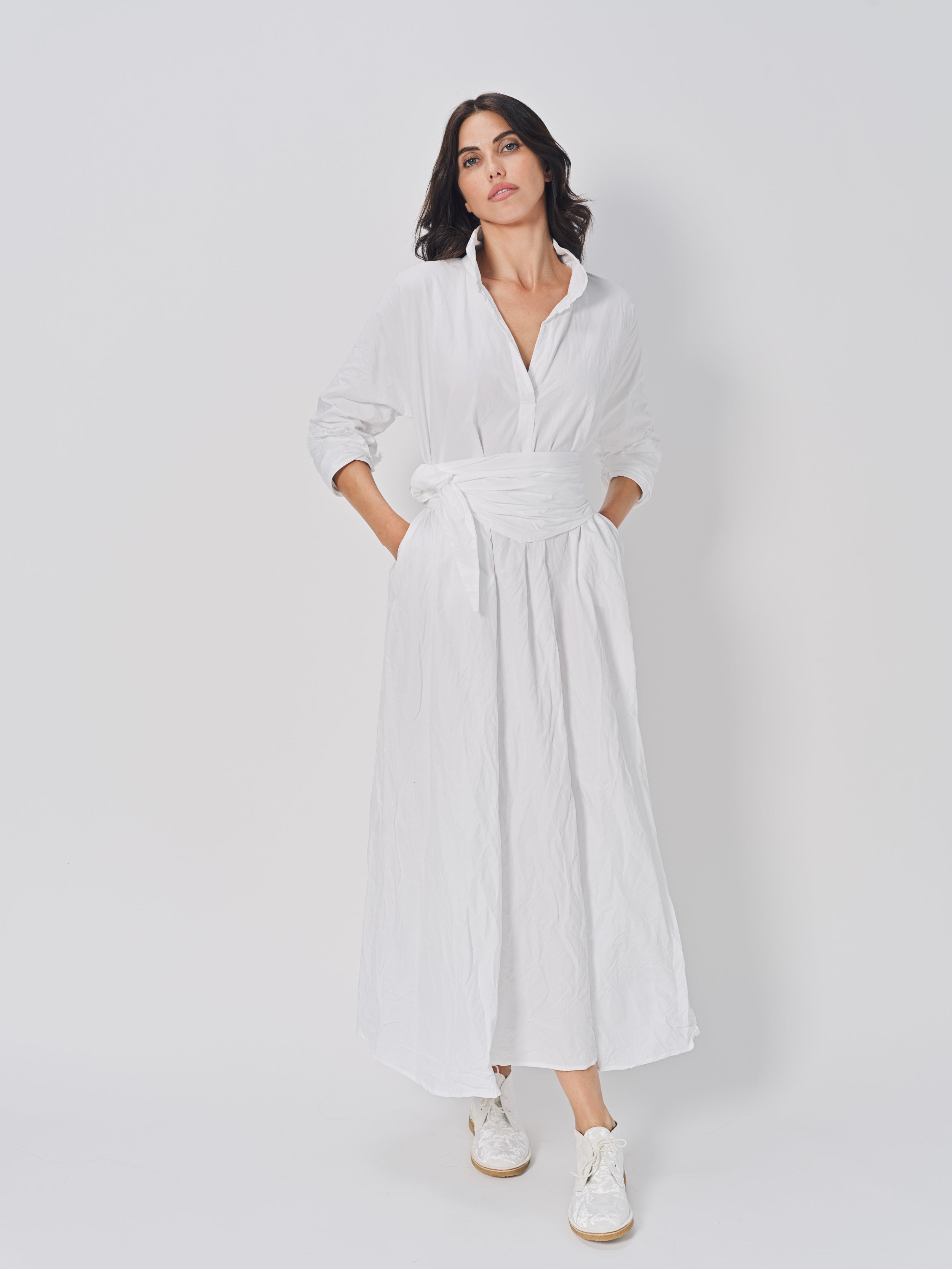 Daniela Gregis Spicchi Colletto Lavato Dress Bianco / One size