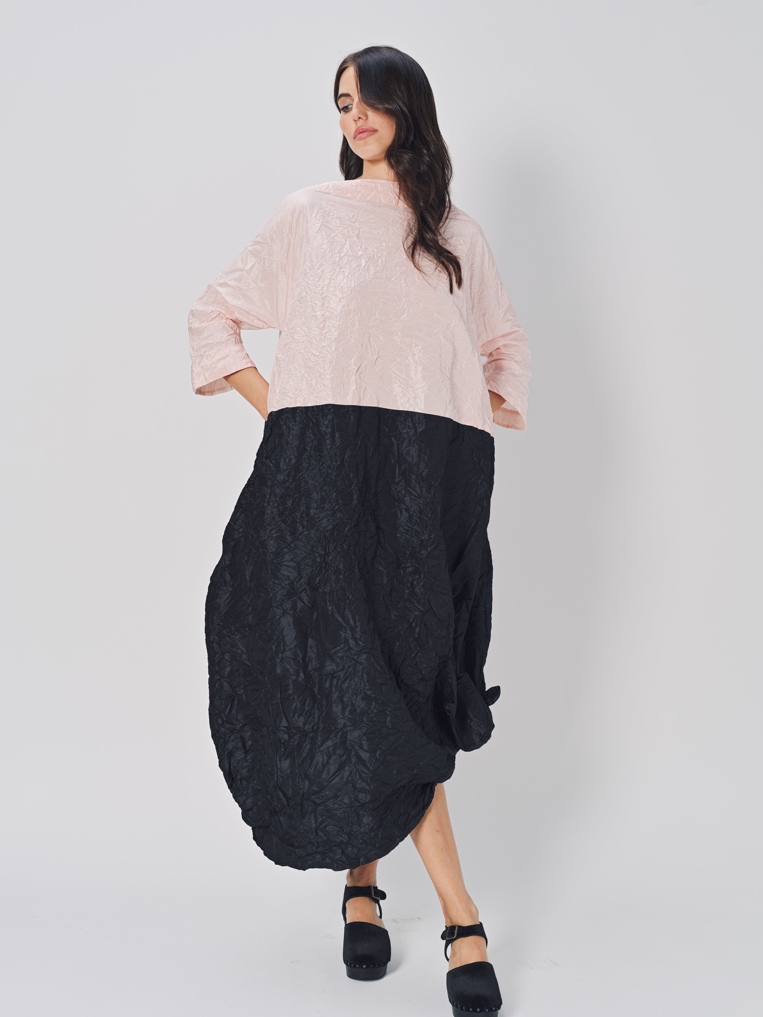 Daniela Gregis Lunedi Meta Bianco Lavata Dress Rosa Nero / One size