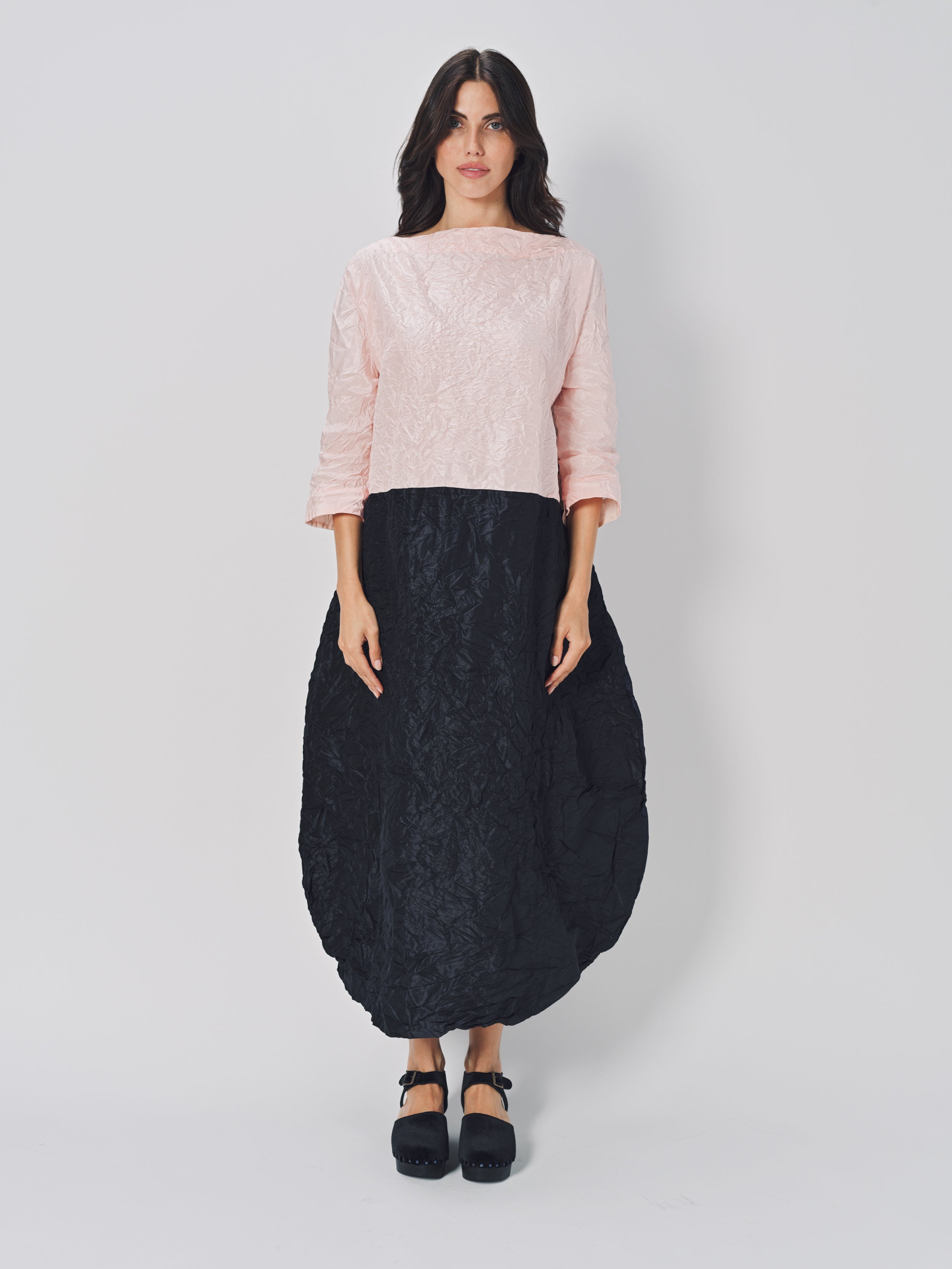 Daniela Gregis Lunedi Meta Bianco Lavata Dress Rosa Nero / One size