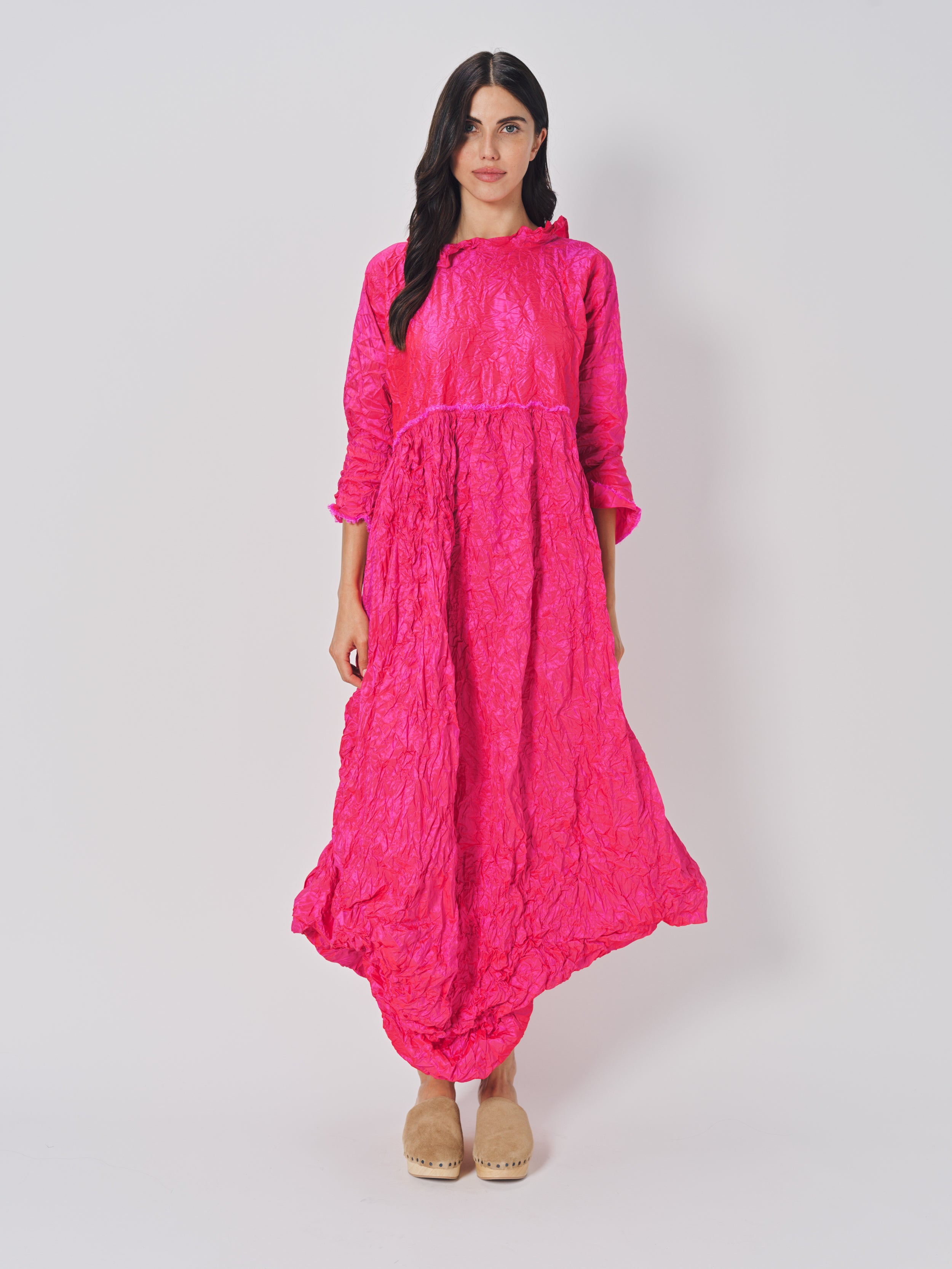Daniela Gregis Marina Diginepro Lavato Dress Fuschia / One size