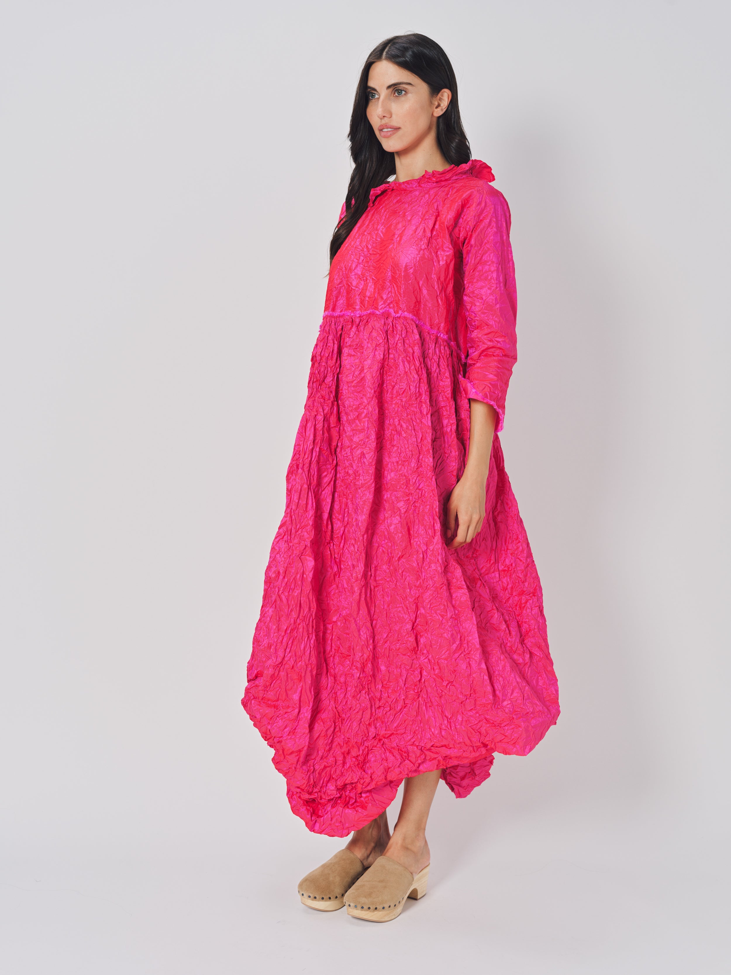 Daniela Gregis Marina Diginepro Lavato Dress Fuschia / One size