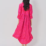 Daniela Gregis Marina Diginepro Lavato Dress Fuschia / One size