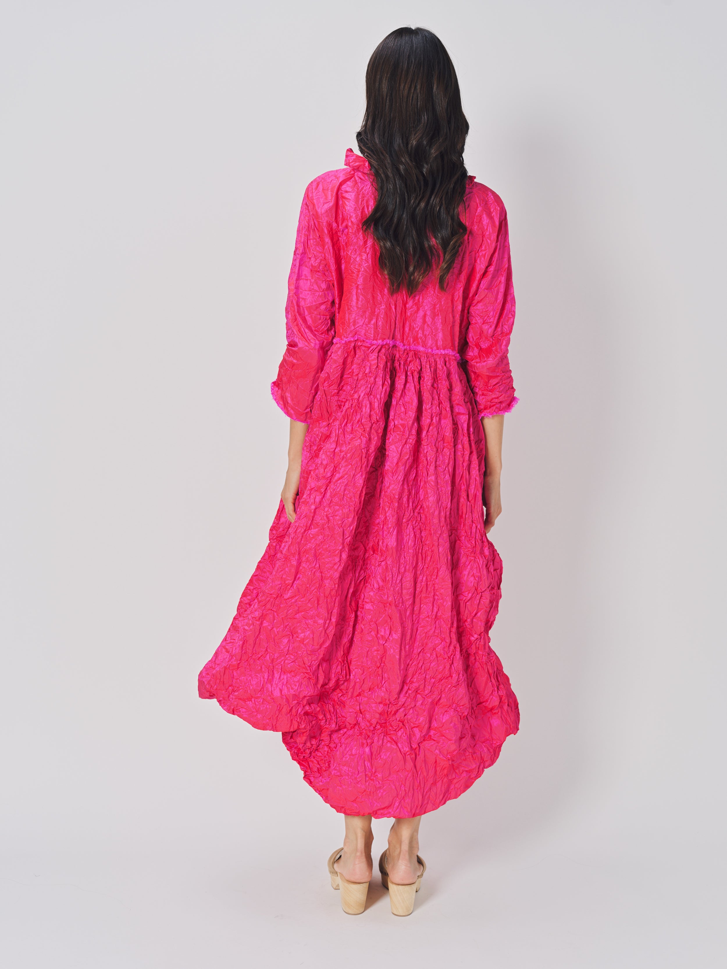Daniela Gregis Marina Diginepro Lavato Dress Fuschia / One size