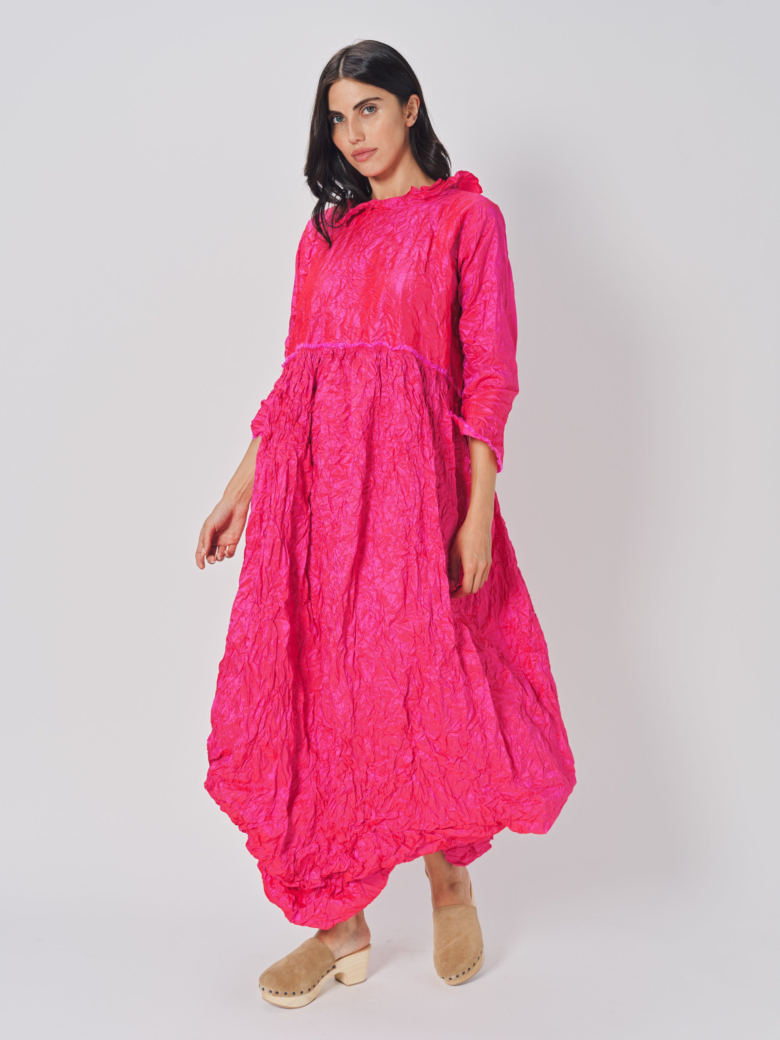 Daniela Gregis Marina Diginepro Lavato Dress Fuschia / One size