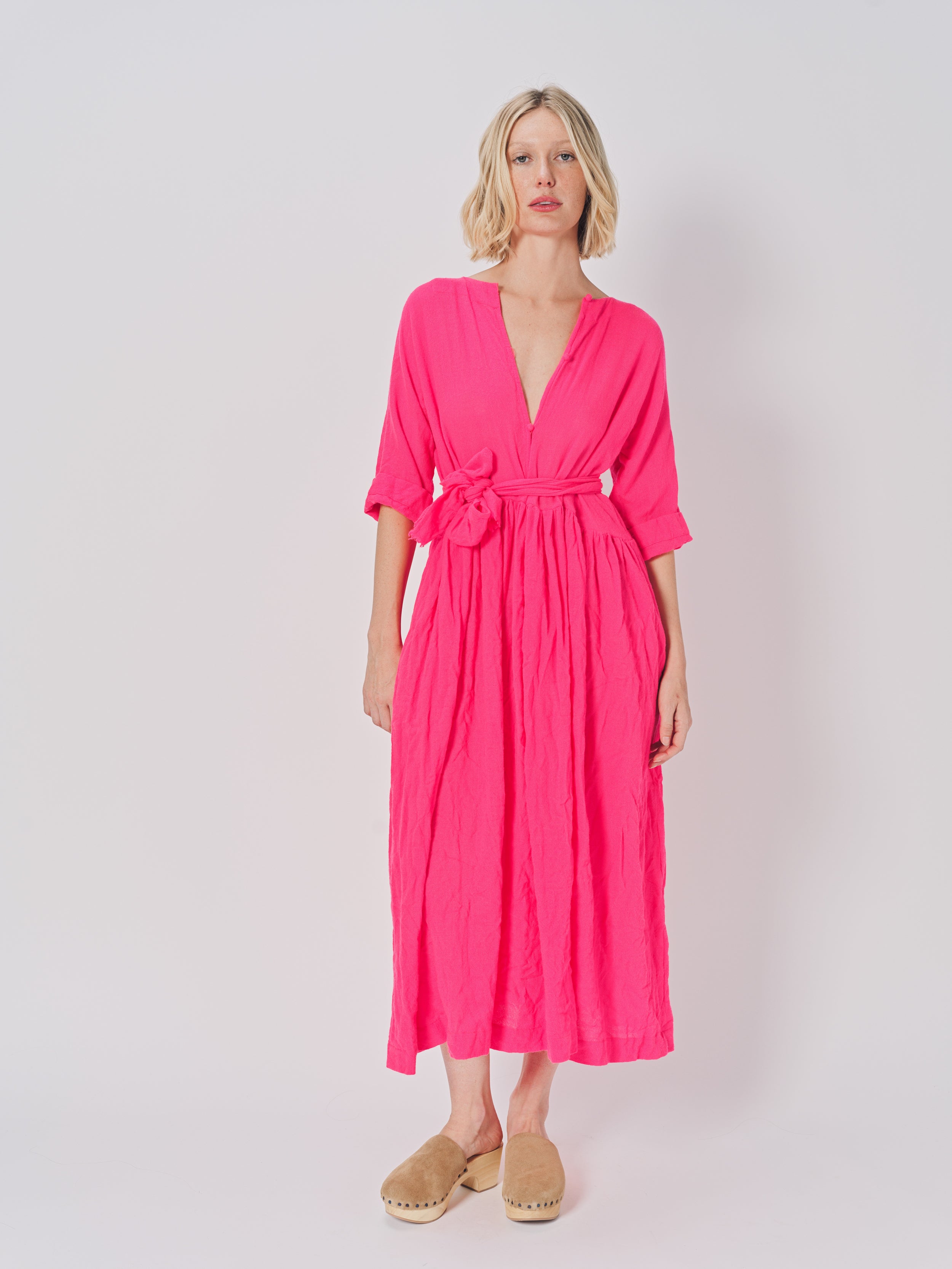 Daniela Gregis Bottoncino Di Lavato Dress Fuschia / One size