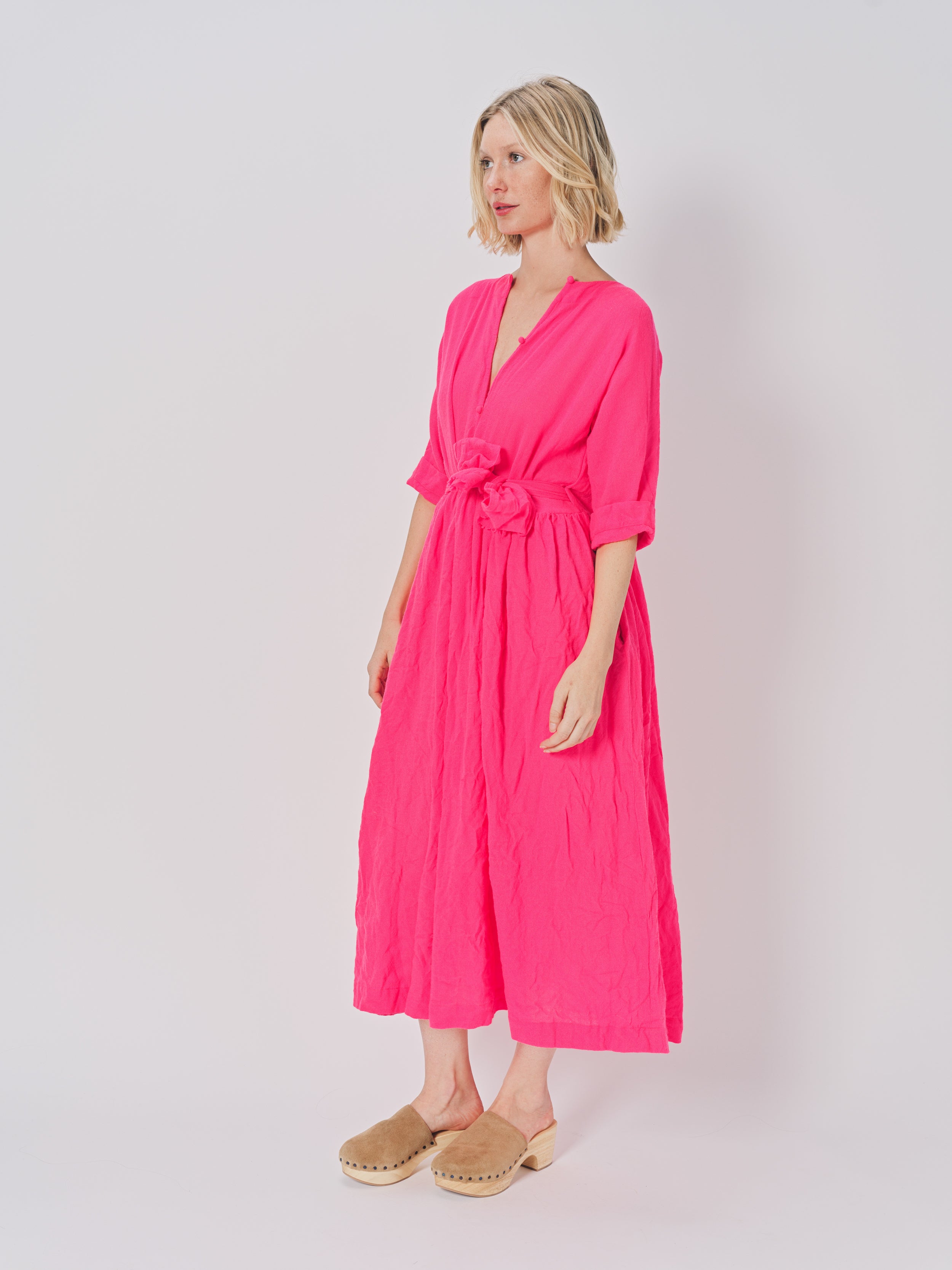 Daniela Gregis Bottoncino Di Lavato Dress Fuschia / One size