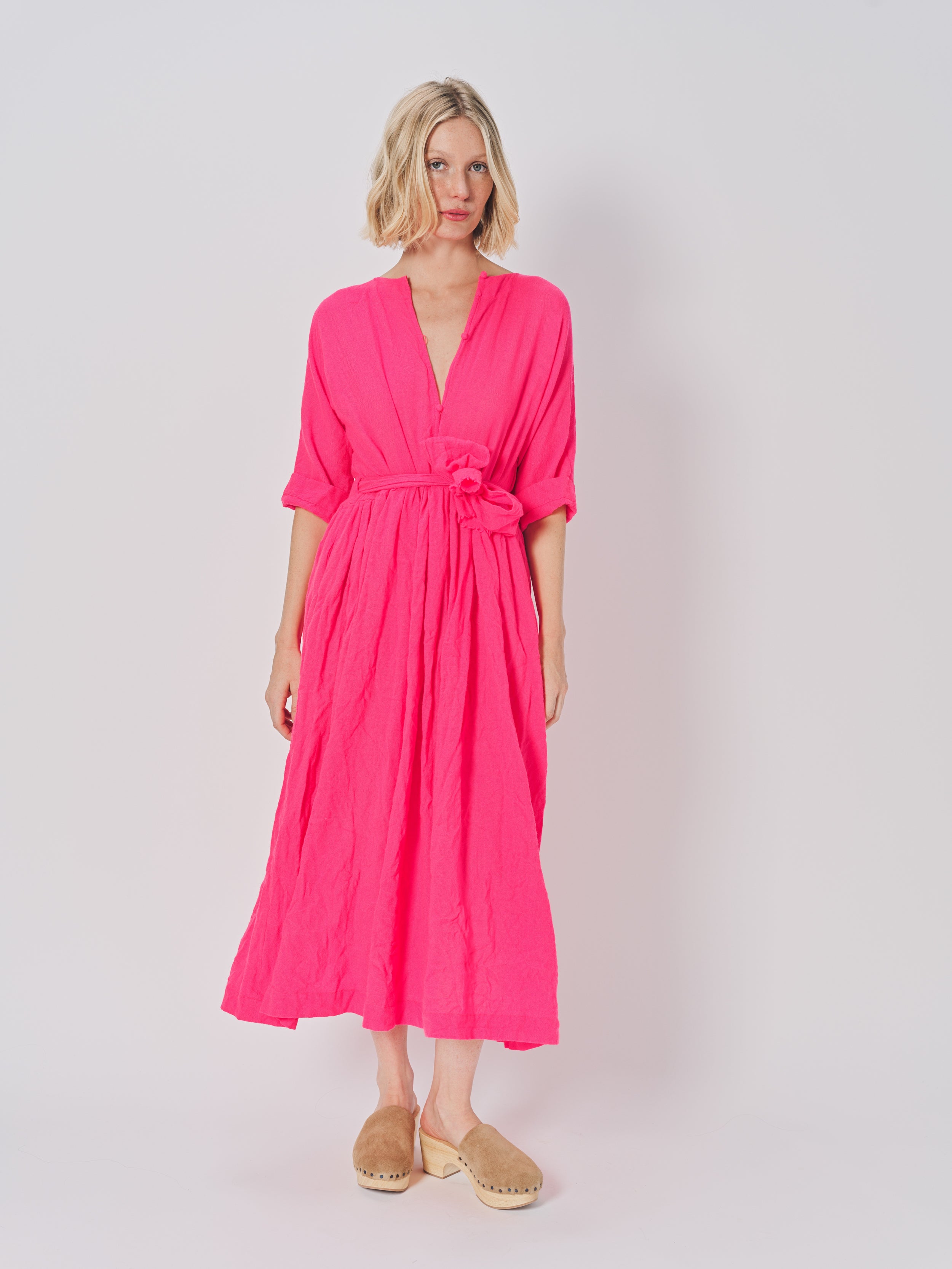 Daniela Gregis Bottoncino Di Lavato Dress Fuschia / One size