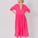 Daniela Gregis Bottoncino Di Lavato Dress Fuschia / One size