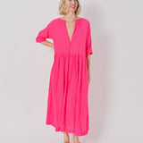 Daniela Gregis Bottoncino Di Lavato Dress Fuschia / One size