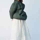 Washed Nylon Down Coat in Sage