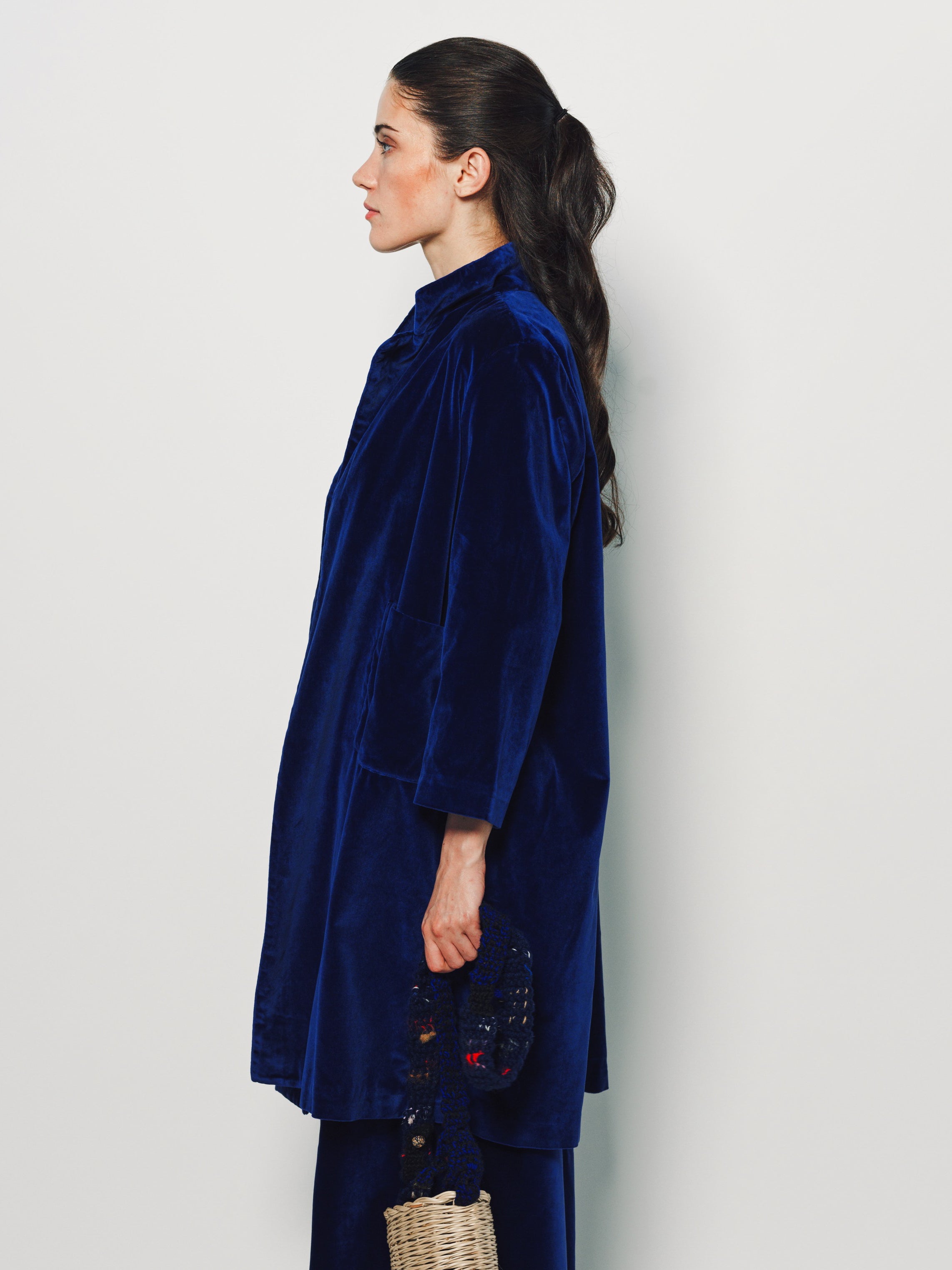 Daniela Gregis Blue Elettrico Punto Bianco Lavato Coat 1 / Blu Elettrico