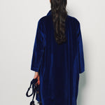Daniela Gregis Blue Elettrico Punto Bianco Lavato Coat 1 / Blu Elettrico