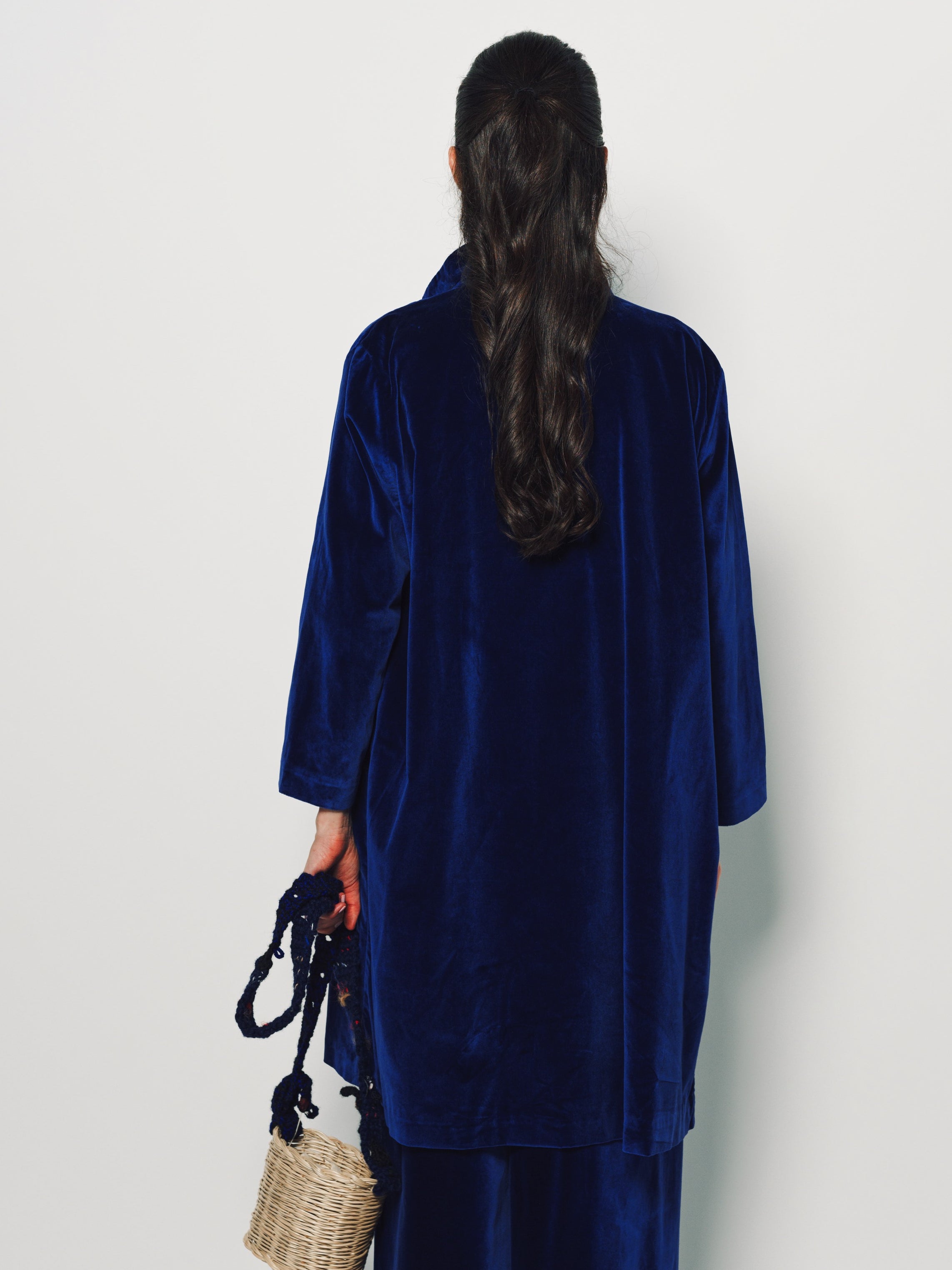 Daniela Gregis Blue Elettrico Punto Bianco Lavato Coat 1 / Blu Elettrico