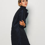 Daniela Gregis Blu Navy Punto Bianco Lavato Coat 1 / Blu Navy