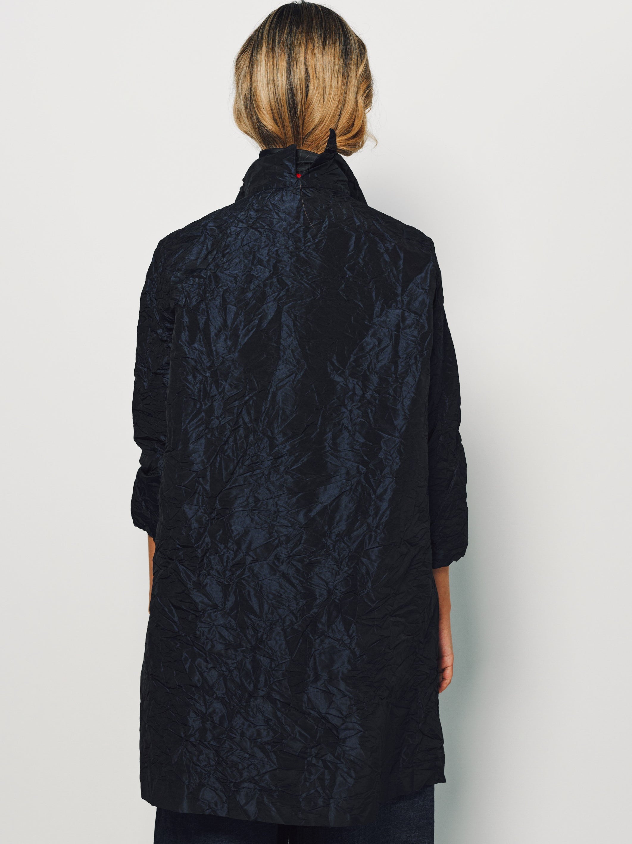 Daniela Gregis Blu Navy Punto Bianco Lavato Coat 1 / Blu Navy