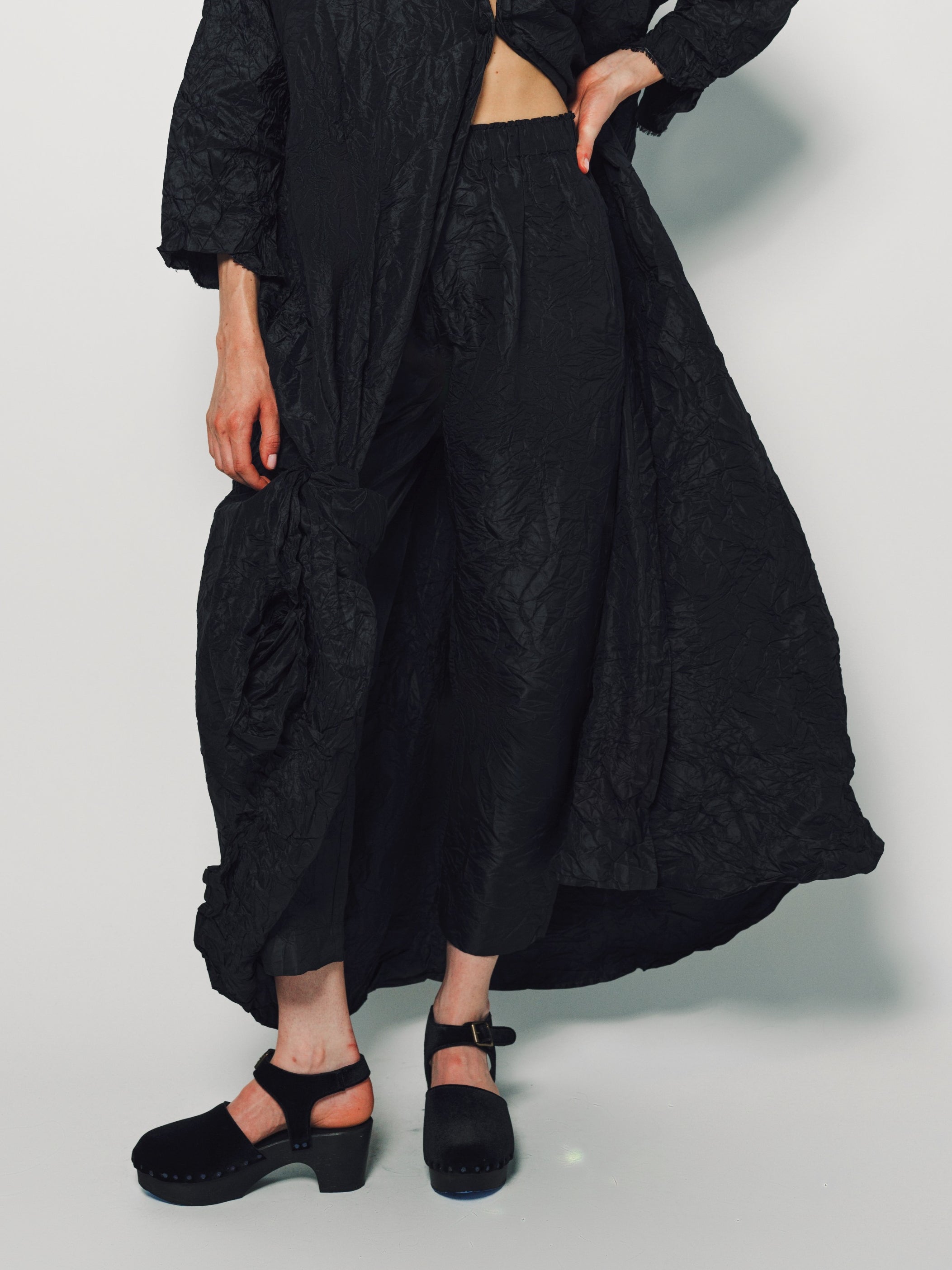 Daniela Gregis Nero Sigaretta Elastico Lavato Pant Unique / Nero