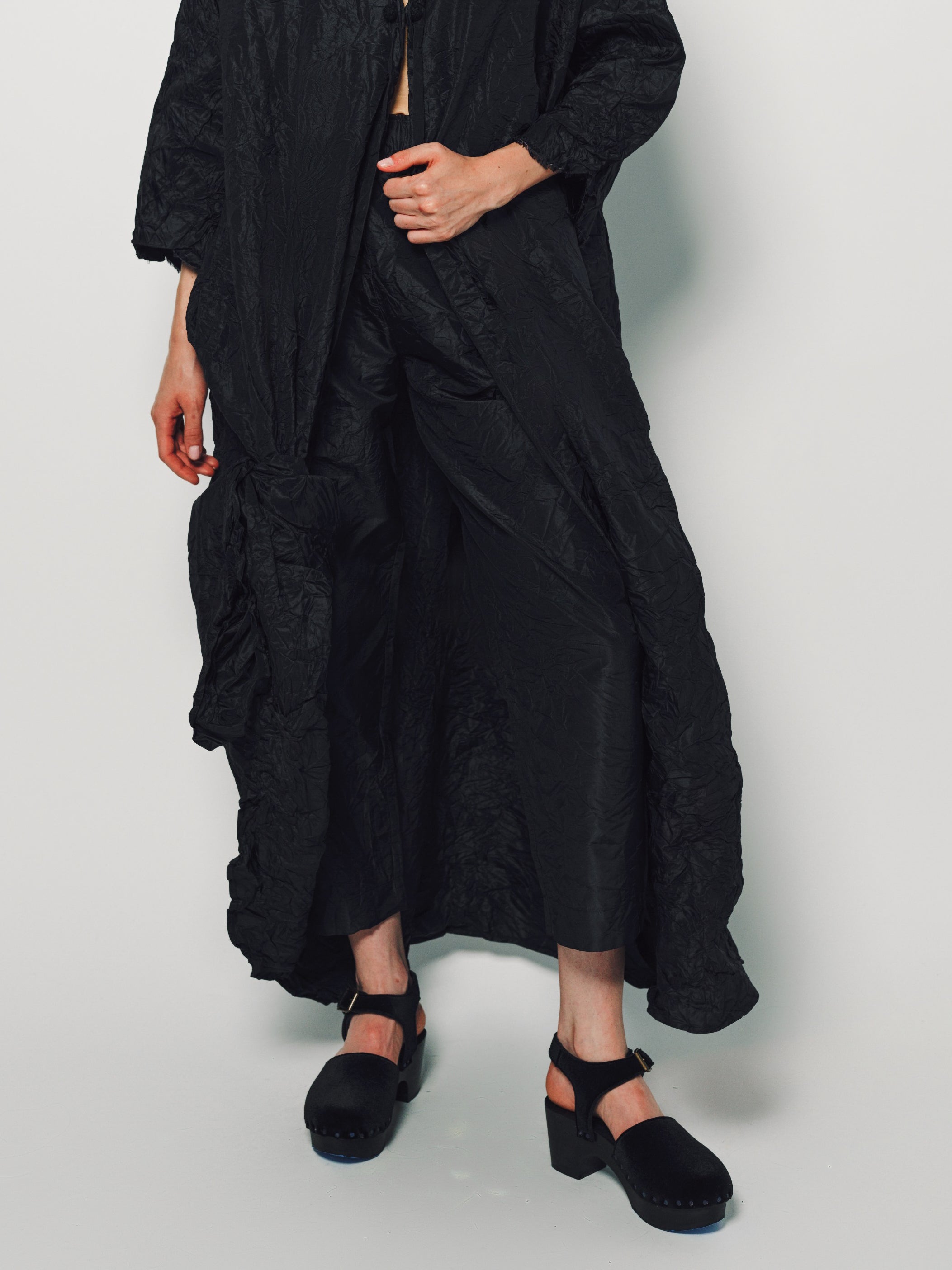 Daniela Gregis Nero Sigaretta Elastico Lavato Pant Unique / Nero