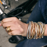 18K Tri-Color 12mm Rolling Bracelet