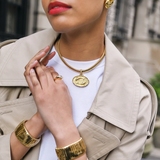 Sidney Garber 18K YG Wide Flat Golden Cuff 56mm x 45mm