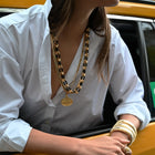 18K Yellow Gold 27" Tab Chain Necklace
