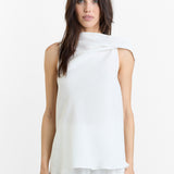Dusan Asymetric Crepe Linen Top