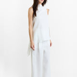 Dusan Asymetric Crepe Linen Top