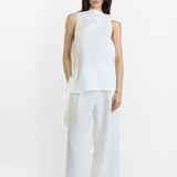 Dusan Asymetric Crepe Linen Top