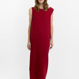 Dusan Long Drape Back Crepe Dress
