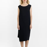 Dusan Crepe Silk Drape Back Dress