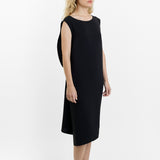 Dusan Crepe Silk Drape Back Dress