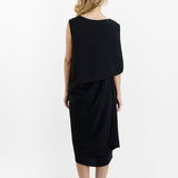 Dusan Crepe Silk Drape Back Dress