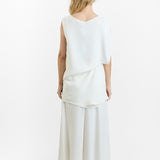 Dusan Crepe Silk Drape Back Top