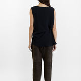 Dusan Crepe Silk Drape Back Top