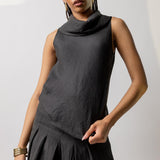 Dusan Cowl Neck Sleeveless Top