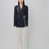 Dries Van Noten Baftan Embroidered Jacket Navy / 36