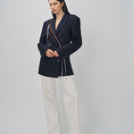 Dries Van Noten Baftan Embroidered Jacket Navy / 36