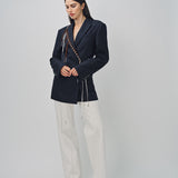 Dries Van Noten Baftan Embroidered Jacket Navy / 36