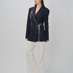 Dries Van Noten Baftan Embroidered Jacket Navy / 36