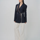 Dries Van Noten Baftan Embroidered Jacket Navy / 36