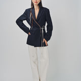 Dries Van Noten Baftan Embroidered Jacket Navy / 36