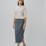 Dries Van Noten Sonka Tris Fringed Skirt Dark Grey / 36
