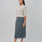 Dries Van Noten Sonka Tris Fringed Skirt Dark Grey / 36