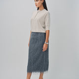 Dries Van Noten Sonka Tris Fringed Skirt Dark Grey / 36