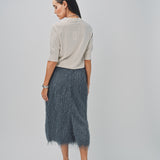 Dries Van Noten Sonka Tris Fringed Skirt Dark Grey / 36