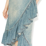 Denim Ruffle Skirt