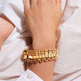 Ileana-Makri-18K-Yellow-Gold-Medium-Tile-Bracelet-Amarees